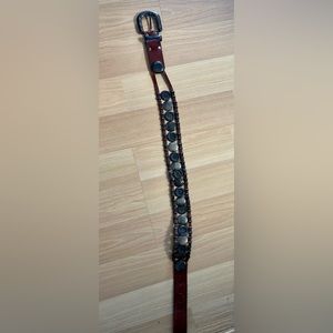 Western brown leather concho belt size medium